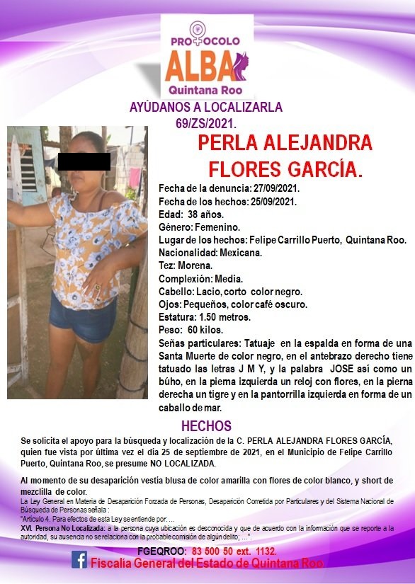 Fue asesinada a balazos mujer hallada en las afueras de Felipe Carrillo Puerto; Perla A.F.G., fue reportada como desaparecida desde el día 25.