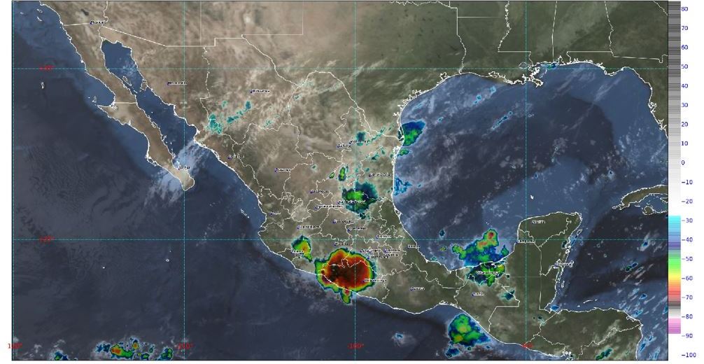 El Servicio Meteorológico Nacional prevé algunas lluvias y descargas eléctricas en el sur  del estado, así como ambiente caluroso.