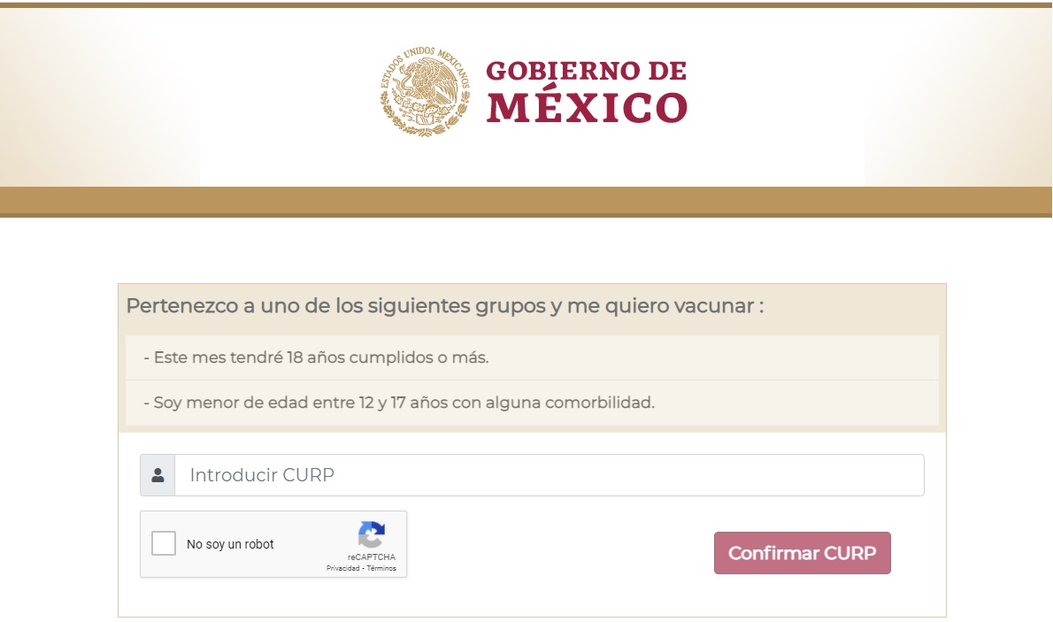 Este viernes la página mivacuna.salud.gob.mx amaneció con una nueva pestaña en la que se indica el nuevo rango de edad.