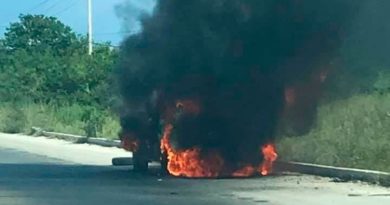 CONSUMEN LAS LLAMAS A UN VEHÍCULO EN LA CARRETERA FEDERAL 307.