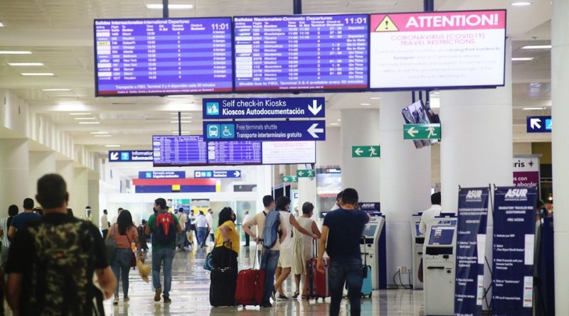 EL AEROPUERTO DE CANCÚN CON 439 VUELOS Y UNA CONEXIÓN CON 17 PAÍSES PARA ESTE DÍA.