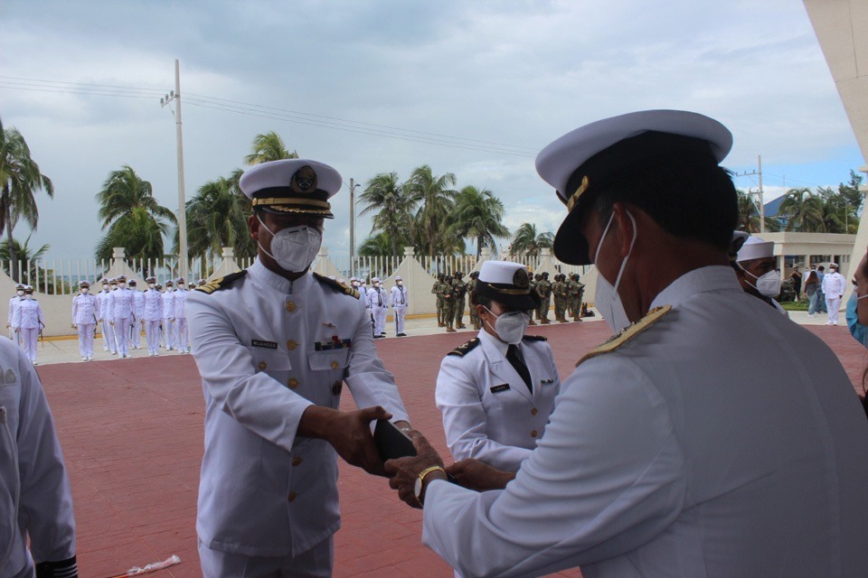 El acto fue presidido por el vicealmirante y Jefe de Estado Mayor de la Quinta Región Naval, Marcos Hernández Gutiérrez, en representación del comandante.