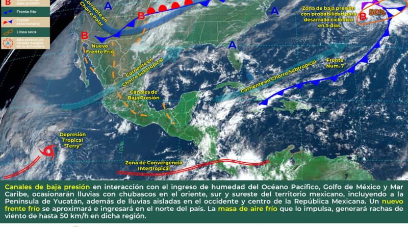 CLIMA: SE PREVÉN MÁS LLUVIAS Y BAJAS TEMPERATURAS PARA QUINTANA ROO.