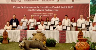 FIRMA LA GOBERNADORA MARA LEZAMA CONVENIOS DE CONCERTACIÓN DEL FASP 2023.