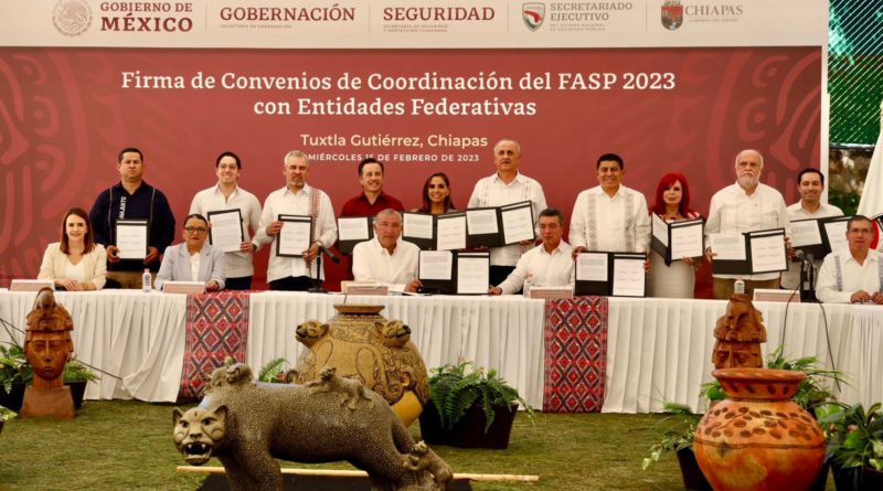FIRMA LA GOBERNADORA MARA LEZAMA CONVENIOS DE CONCERTACIÓN DEL FASP 2023.