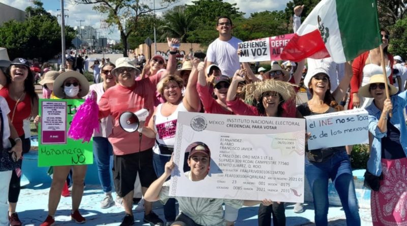 EN QUINTANA ROO PREPARAN LA SEGUNDA MARCHA EN DEFENSA DEL INSTITUTO NACIONAL ELECTORAL